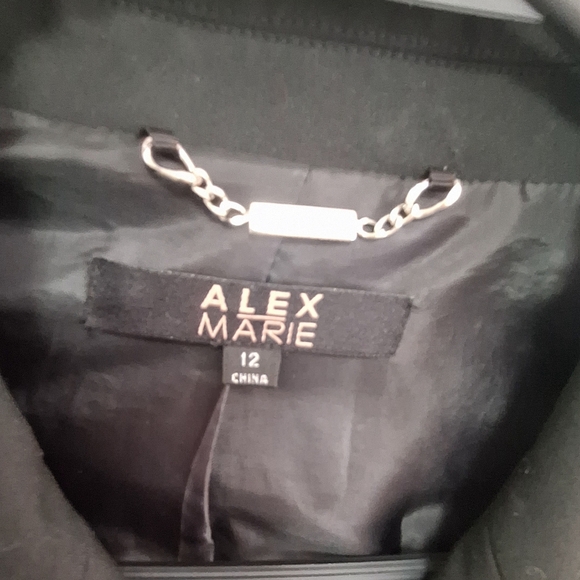 Alex Marie Black Three Button Women's Suit Blazer Size 12 - Picture 4 of 5